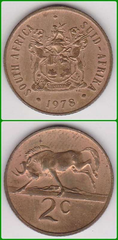 SOUTH AFRICA - 1978 - 2 CENTS - UNC COIN