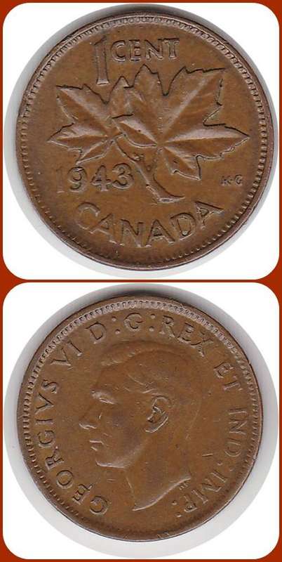 CANADA - 1943 - ONE CENT - VF COIN