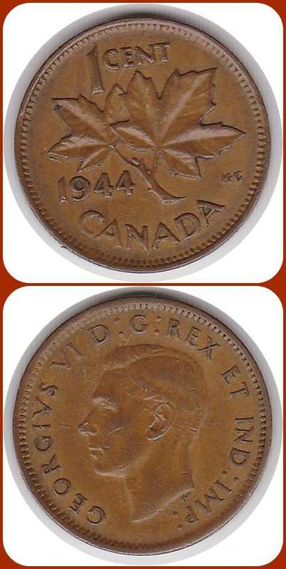 CANADA - 1944 - ONE CENT - VF COIN