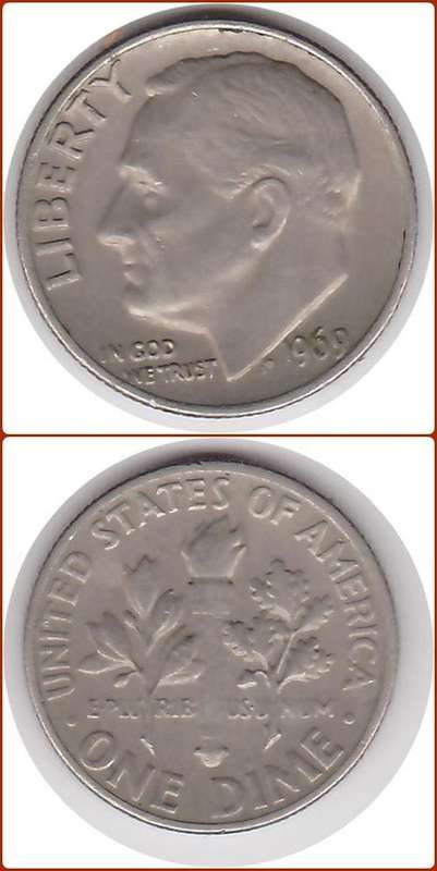 UNITED STATES - 1969 - TEN CENTS - DIME