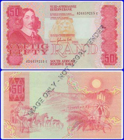 GPC DE KOCK - 3RD ISSUE - FIFTY RAND (AA-BA) - UNC NOTE - SER#: AD4439215