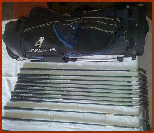 GRAPHITE SHAFT GOLF SET - RAPTOR CLUBS 3-PW - ANVIL SW - BOSS DRIVERS - NICKLAUS BAG