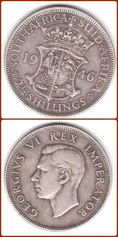 UNION - 1946 - HALF CROWN - 2 1/2 SHILLINGS - F/VF COIN - MINTAGE 11000 -VERY SCARCE