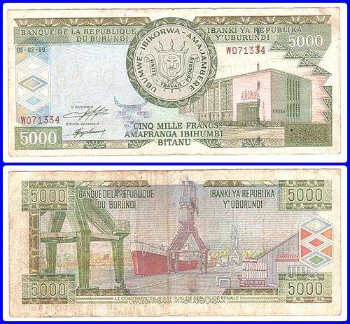 BURUNDI - 5000 FRANCS