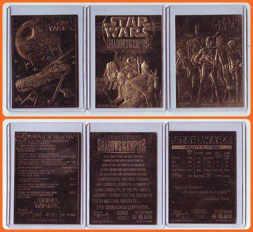 3 x STAR WARS - 23K GOLD CARDS