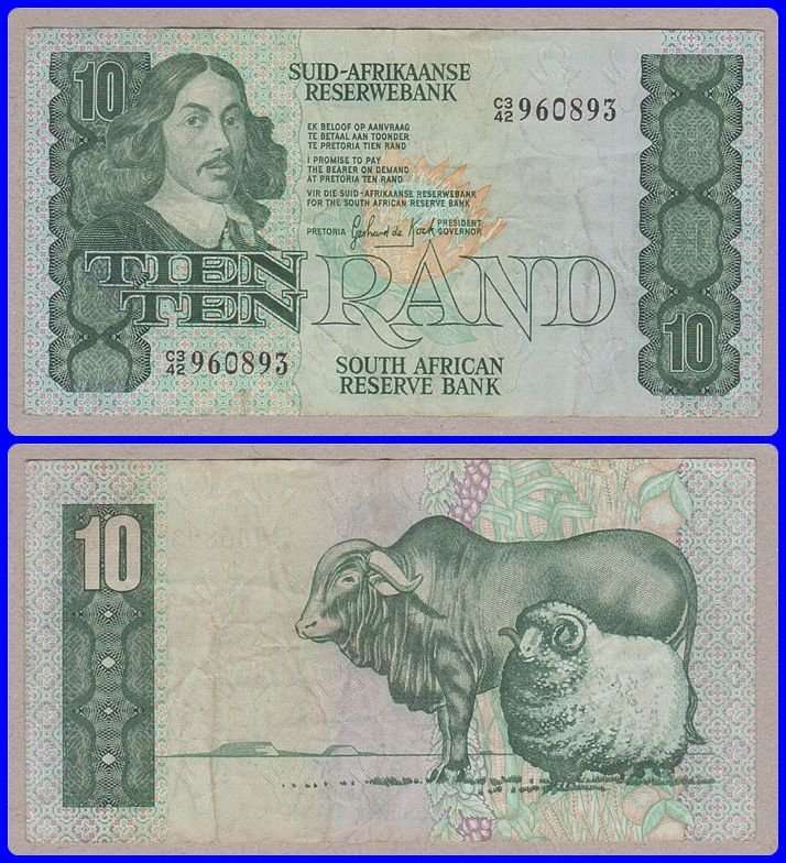 GPC DE KOCK - 1981 - 10 RAND - VF NOTE - SER# C3/42 960893