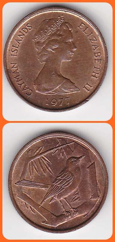 CAYMAN ISLANDS - 1977 - 1 CENT - XF/UNC COIN