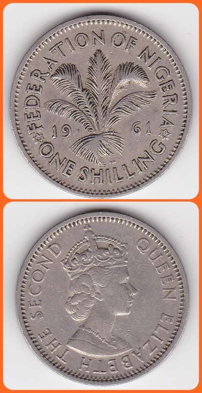 NIGERIA - 1961 - 1 SHILLING - VF COIN