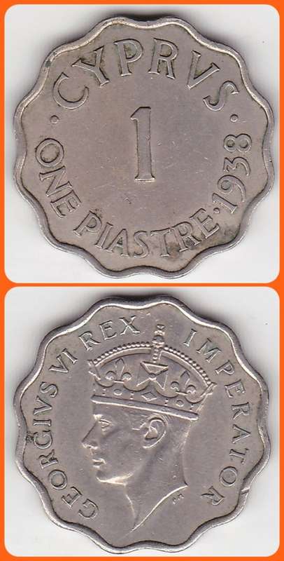 CYPRUS - 1938 - 1 PIASTRE - KM# 23 - VF COIN