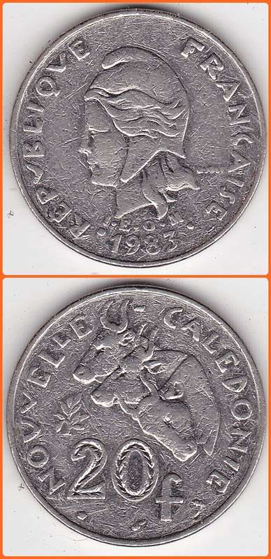 NEW CALEDONIA - 1983 (a) - 20 FRANCS - KM# 12