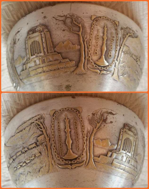 VOORTREKKER CENTENARY - 1838 to 1938 - EPNS BOWL - 120mm x 72mm - CONDITION AS PER SCANS