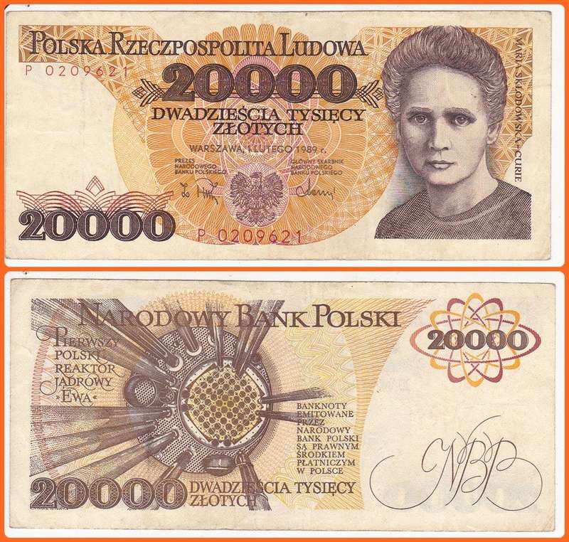 POLAND - 1989 - 20 000 ZLOTYCH - PIC# 152a - VF NOTE - SER# P0209621