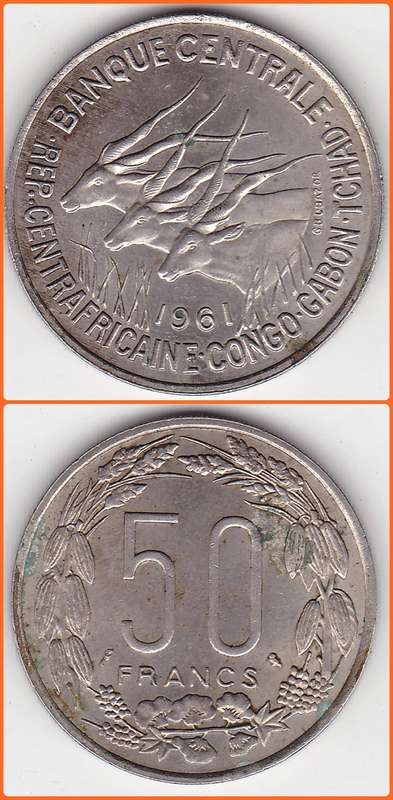 EQUATORIAL AFRICA STATES - 1961(a) - 50 FRANCS - KM# 3