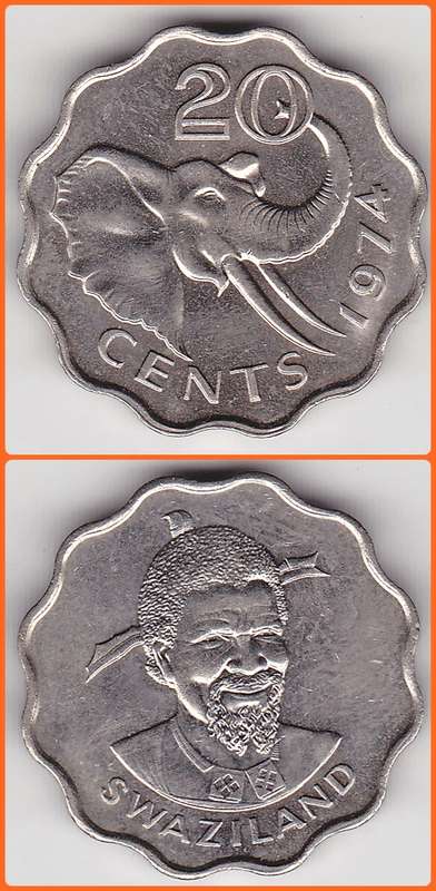 SWAZILAND - 1974 - 20 CENTS - KM# 11