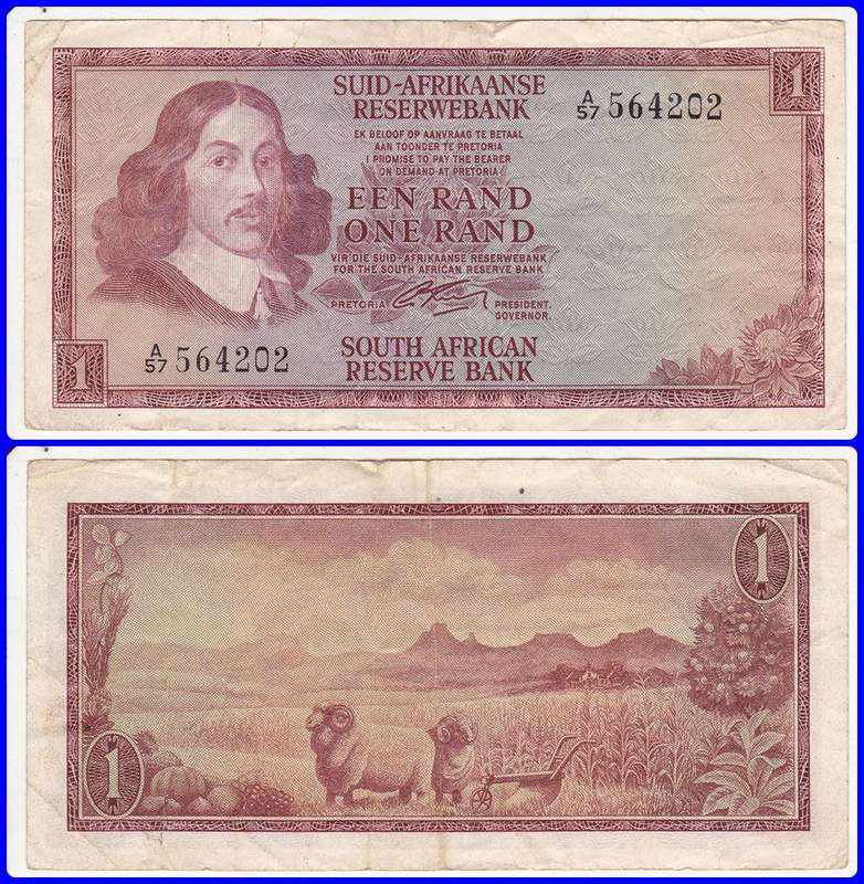 RISSIK - 2ND ISSUE - 1966 - 1 RAND - VF NOTE - A/57 564202