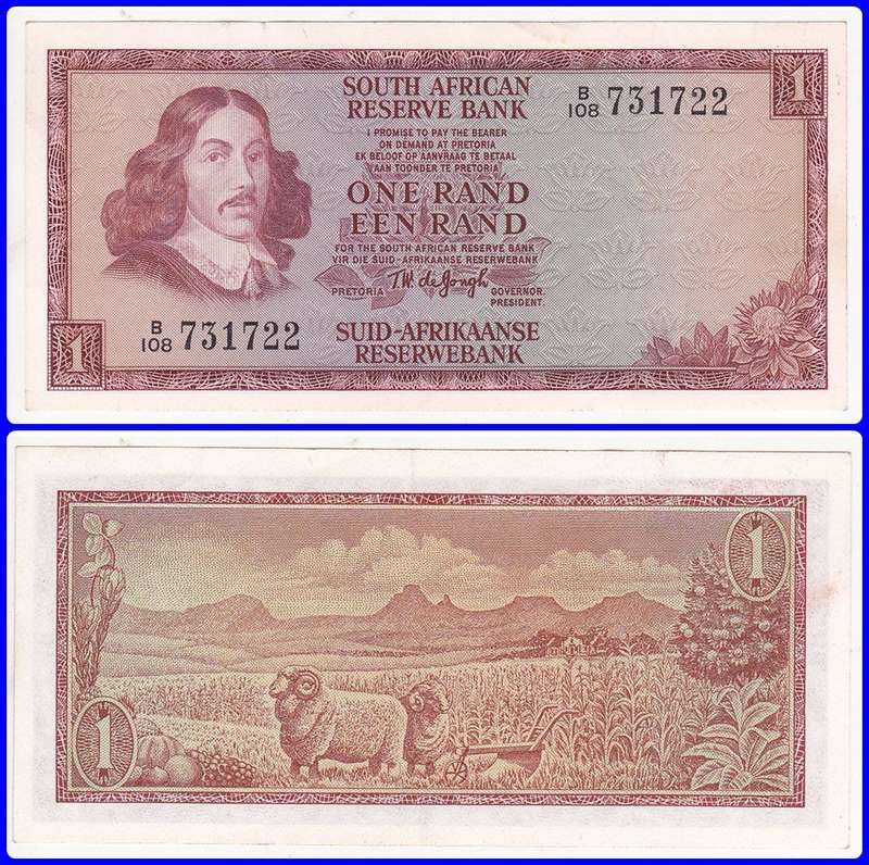 DE JONGH - 2ND ISSUE - 1973 - 1 RAND - XF NOTE - B/108 731722
