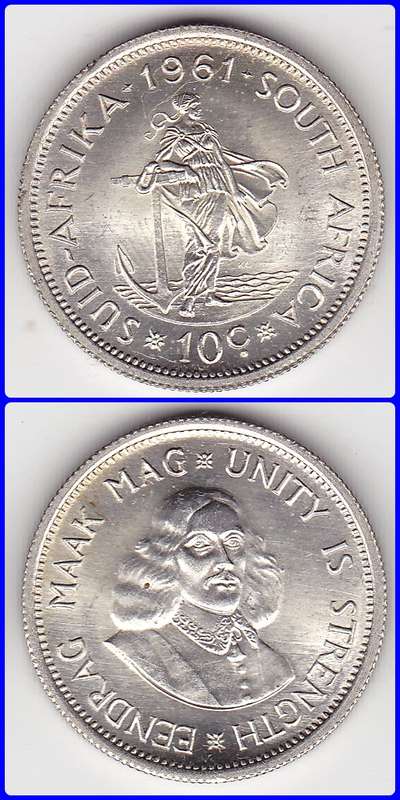 RSA - 1961 - 10 CENT - UNC COIN