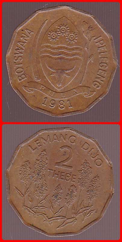 BOTSWANA - 1981 - 2 THEBE - KM# 14