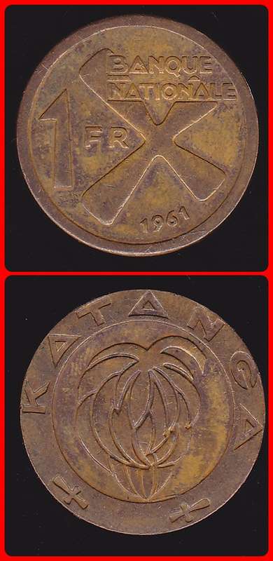 KATANGA - 1961 - 1 FRANC - KM# 1