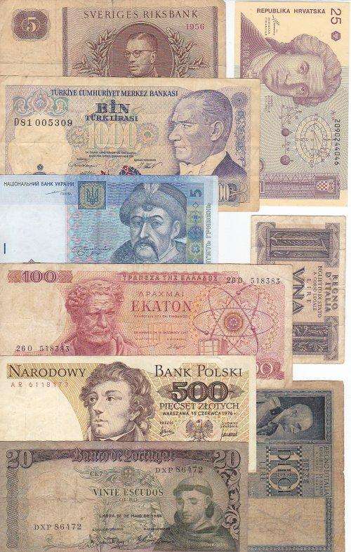 EUROPE MIXED LOT 4 OF 5 - ( 9 MIXED GRADE NOTES PER LOT )