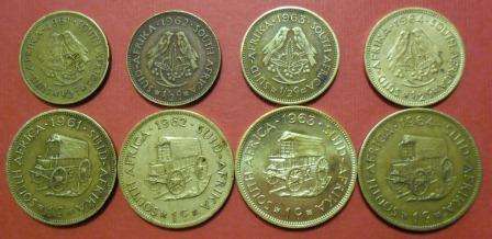 1961-1964 SA 1/2 Cent & 1 Cent Coins