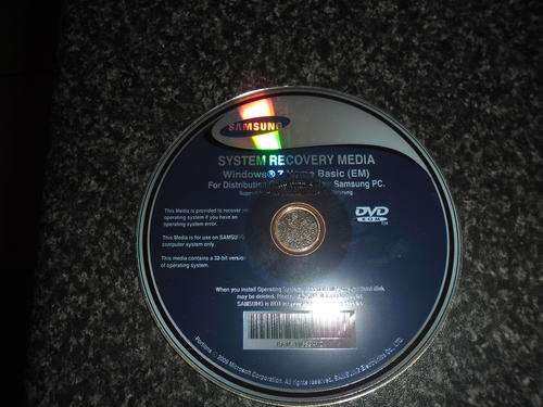 Windows 7 Samsung RV510 System Recovery Media CD