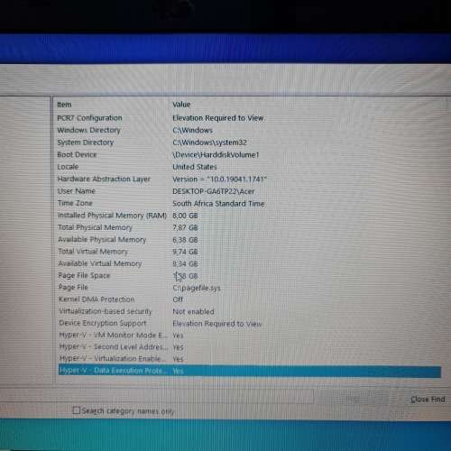 Acer Extensa 2520, I5 6th, 8gb, 1tb