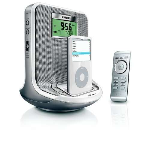 Philips bedside Clock / alarm radio with gogear Ipod docking