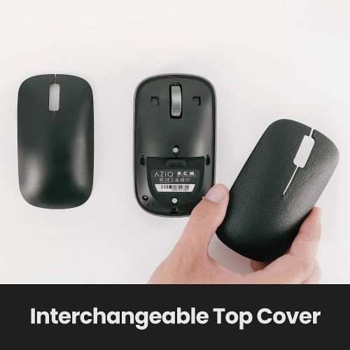 Exquisite Elegance: Azio Retro Classic Mouse in Gun Metal / Posh - Genuine Leather and Premium