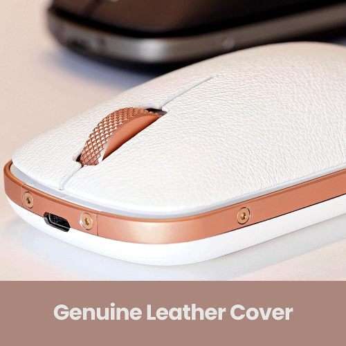 Exquisite Elegance: Azio Retro Classic Mouse in Gun Metal / Posh - Genuine Leather and Premium