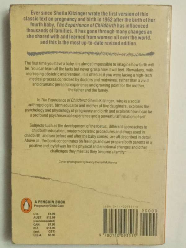 The experience of childbirth by Sheila kitzinger- 1962
