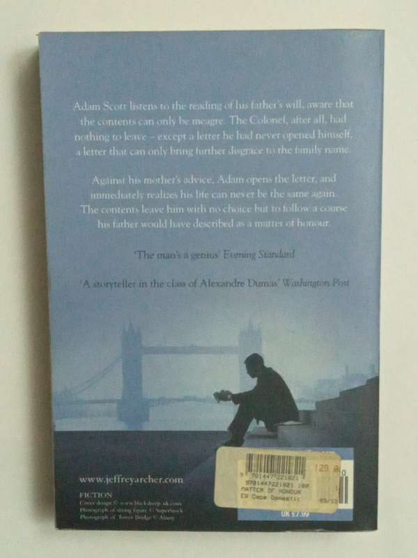 A Matter of Honour by Jeffery Archer -1986