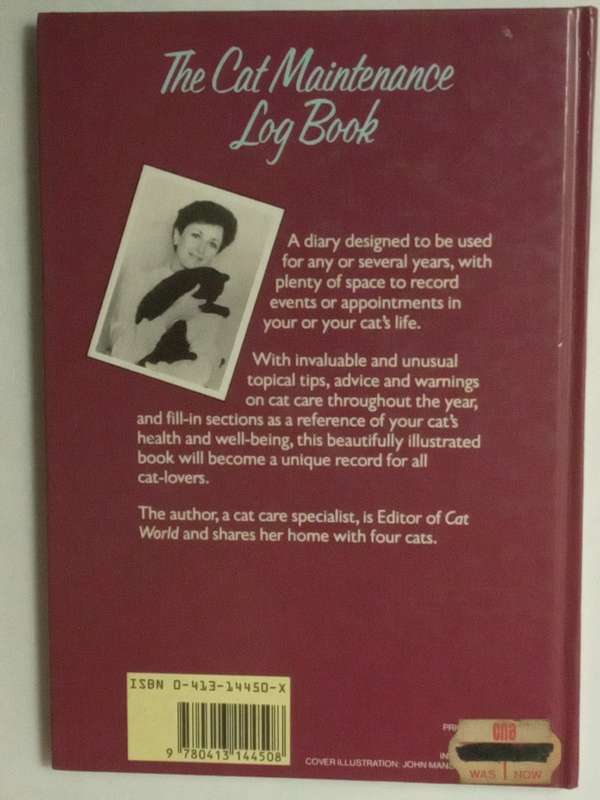 The Cat Maintenance Log Book by Grace McHATTIE -1986