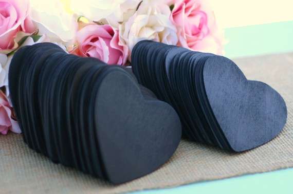 chalkboard hearts wedding gift tags