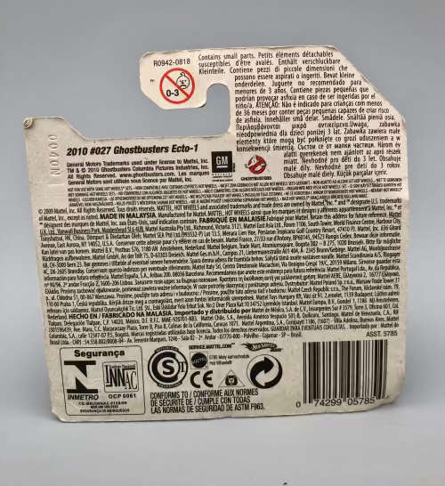 2010 GHOSTBUSTERS ECTO-1 NEW MODELS SHORT CARD HOT WHEELS