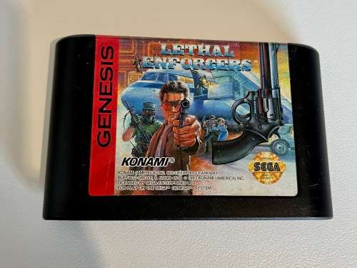 Lethal Enforcers Sega 16bit cartridge and light gun - untested
