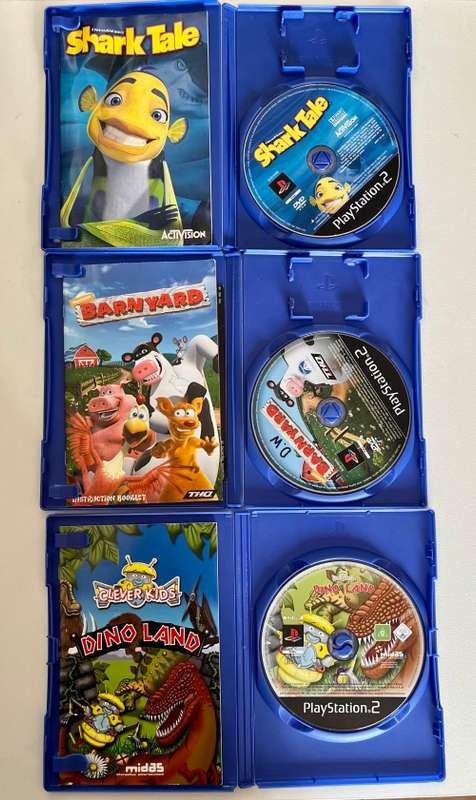 PlayStation 2 games - Shark Tale, Barnyard and Clever Kids Dino Land