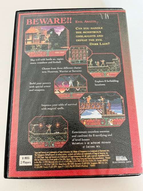 Sega Genesis game - Blades of Vengeance 16bit cartridge CIB