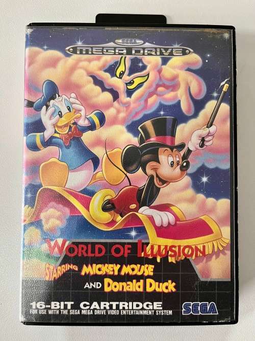 Sega Mega Drive game - World of illusion (Mickey Mouse and Donald Duck) 16bit cartridge CIB