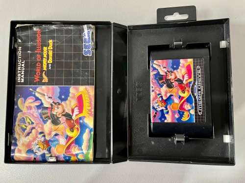 Sega Mega Drive game - World of illusion (Mickey Mouse and Donald Duck) 16bit cartridge CIB