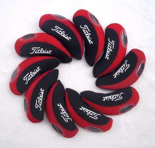 Titleist Golf Iron Covers 10pcs/set New Style Black/Red - Free Shipping
