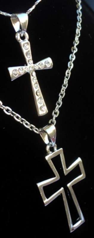 Him and Her Necklaces with Stunning Cross Pendants on Chains