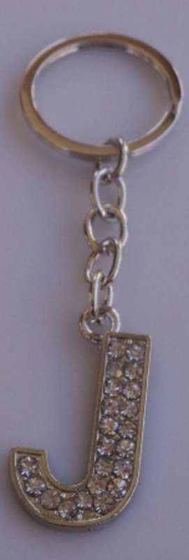 Initial "J" Diamante Keyring