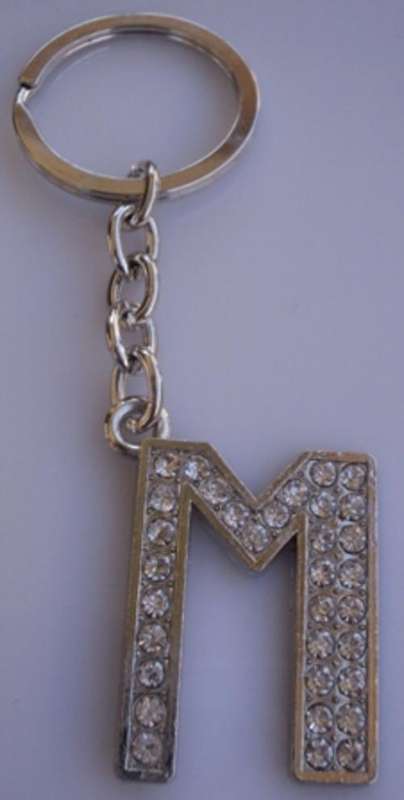 Initial "M" Diamante Keyring