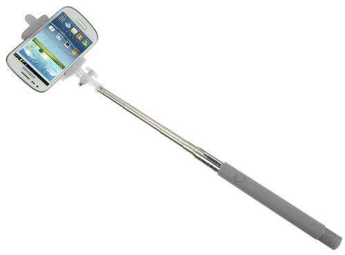Trendz Universal Portable Extendable Bluetooth Glitter Selfie Stick Set with Props - Silver