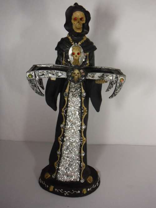 Large Death Figurine (40 cm tall) with candle holder *collection only*