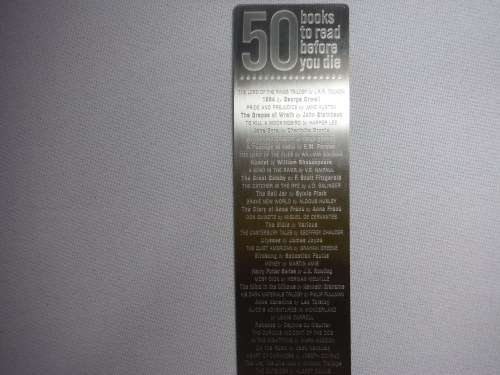 Metal Bookmark - 50 Books to Read Before You Die