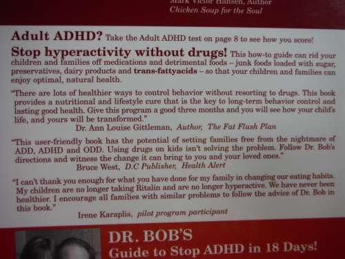 Pair of ADHD Books - Dr Bob's Guide to Stop ADHD in 18 Days and ADD : The 20-Hour Solution