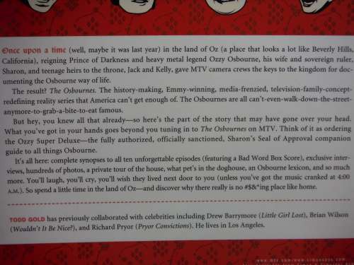 Officially Osbourne - Todd Gold - Companion Book to the Hit MTV Show