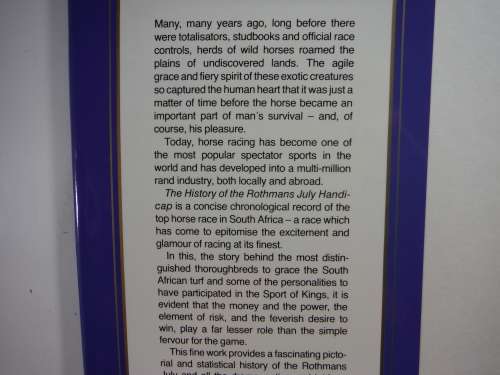 The History of the Rothmans July Handicap - Ernie Duffield